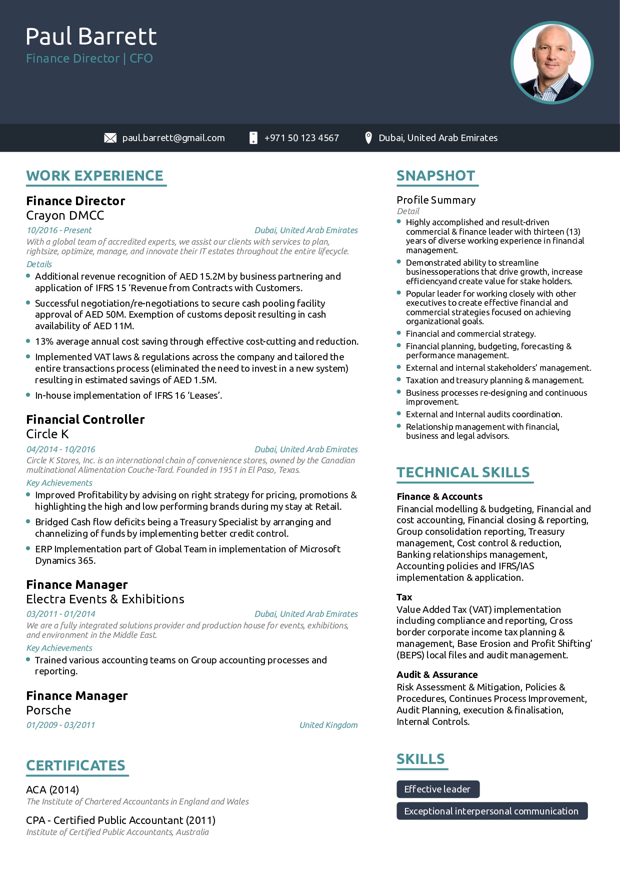 Resume Sample 2